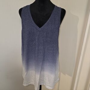 Torrid Blue and White Ombre Grilfriend Jersey Tank Top